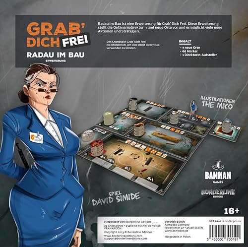 Asmodee Bannan Games | Grab Dich Frei – Radau im BAU | Ampliación | Juego de conocedor | Juego de Estrategia | 2-6 Jugadores | A Partir de 16 años | 45 Minutos | alemán