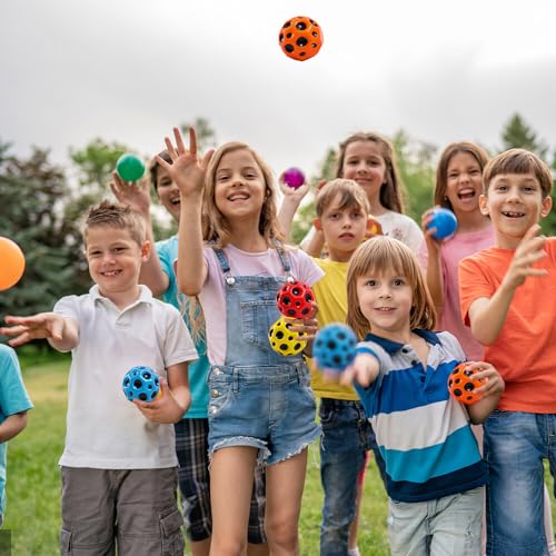 Astro Jump Ball, 4 piezas Moon Ball, Galaxy Ball High Saltos de goma Space, 7 cm saltos de goma bola de goma hacen un sonido de rebote, bola de rebote para niños – azul, rojo, naranja, amarillo