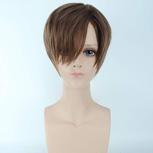 Ataque A Las Pelucas De Titán Eren Jaeger Pelo Sintético De Fibra Corta De Alta Temperatura Para Hombre El Avatar Del Rey Disfraz Cosplay Peluca + Gorro De Peluca Pl-253-3