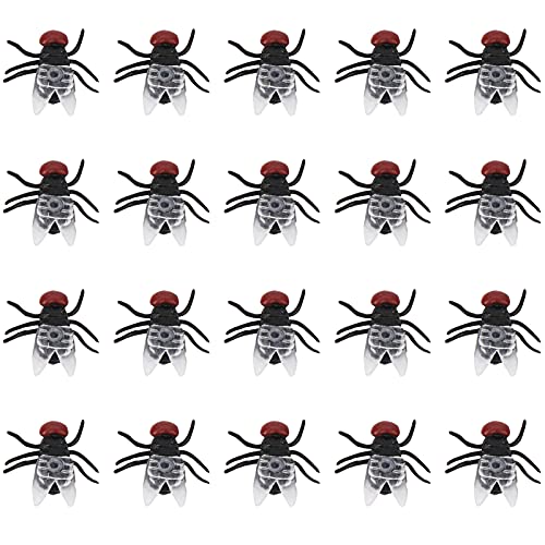 Atyhao Juguetes de Moscas de plástico, 20 Piezas de Moscas Falsas, Broma, simulación, Modelo de Moscas Falsas, Juguete complicado, Terror, Decoraciones de Halloween, Juguete, Fiesta, Broma(20 Piezas)