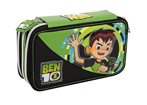 Auguri Preziosi Preziosi - Ben 10 Astuccio Triplo con 3 Scomparti, Collezione 2017/18 Estuches, Negro (Nero)