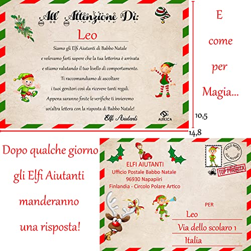 Aurìca Kit de carta de Papá Noel para niños, hace que la Navidad sea mágica y memorable con la carta de Papá Noel, el recibo de los elfos ayudantes y la respuesta de Papá Noel