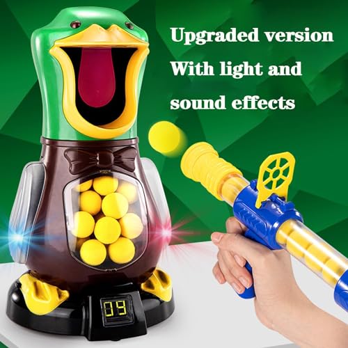 AVCULT Hungry Duck Shooting Game, Moveable Ducks Target Shooting Toy, Chronograph Sound and Light Multi-Function Soft Bullet Gun, with 24 Balls 2 Guns, Sorpresas Festivas para Niños y Niñas Navideños