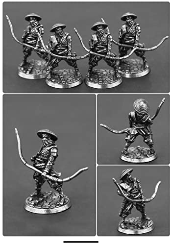 A/X Un Juego 5psc Cupronickel Japanese Shogunate Samurai Figurines Miniatures Metal Soldiers Model Statue Desktop Toy Adorno Decoración Regalo