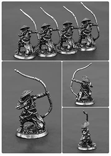 A/X Un Juego 5psc Cupronickel Japanese Shogunate Samurai Figurines Miniatures Metal Soldiers Model Statue Desktop Toy Adorno Decoración Regalo