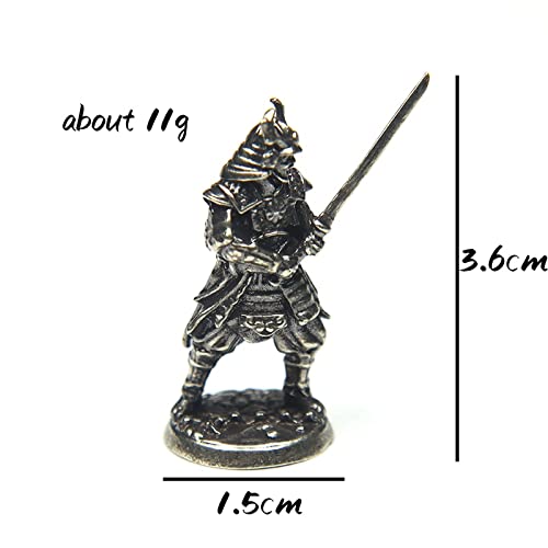 A/X Un Juego 5psc Cupronickel Japanese Shogunate Samurai Figurines Miniatures Metal Soldiers Model Statue Desktop Toy Adorno Decoración Regalo