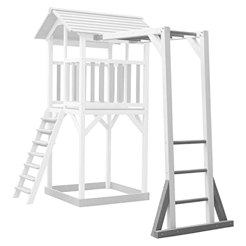 AXI Beach Tower Estructura para trepar de madera en gris y blanco | Elemento adicional para torre de juego / casa de zancos | Accesorios de escalada para torres de juego - 205