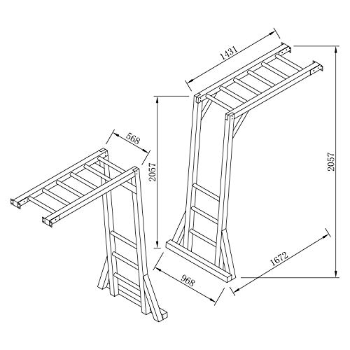 AXI Beach Tower Estructura para trepar de madera en gris y blanco | Elemento adicional para torre de juego / casa de zancos | Accesorios de escalada para torres de juego - 205