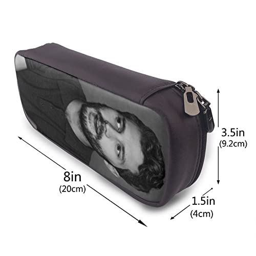 BAAROO Estuche de cuero Jamie Dornan duradero para lápices, papelería, bolsa con cremallera para niñas, niños, estudiantes, escuela, oficina, color, 5.0cm*10.5cm*20.5cm, Estuche para lápices