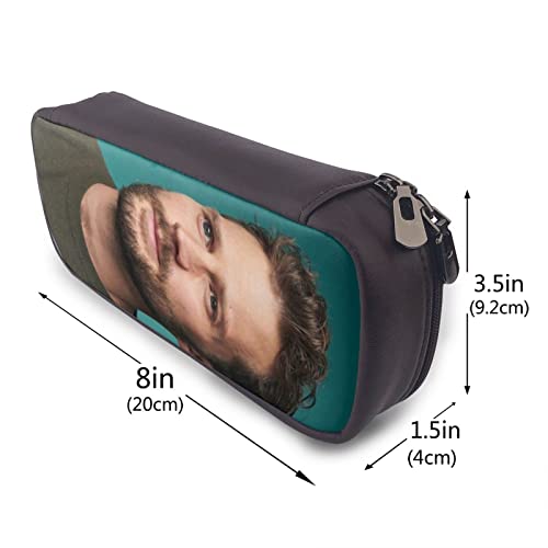 BAAROO Estuche de cuero Jamie Dornan duradero para lápices, papelería, bolsa con cremallera para niñas, niños, estudiantes, escuela, oficina, color, 5.0cm*10.5cm*20.5cm, Estuche para lápices