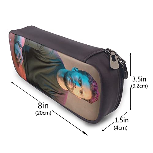 BAAROO Estuche de cuero Jamie Dornan duradero para lápices, papelería, bolsa con cremallera para niñas, niños, estudiantes, escuela, oficina, color, 5.0cm*10.5cm*20.5cm, Estuche para lápices