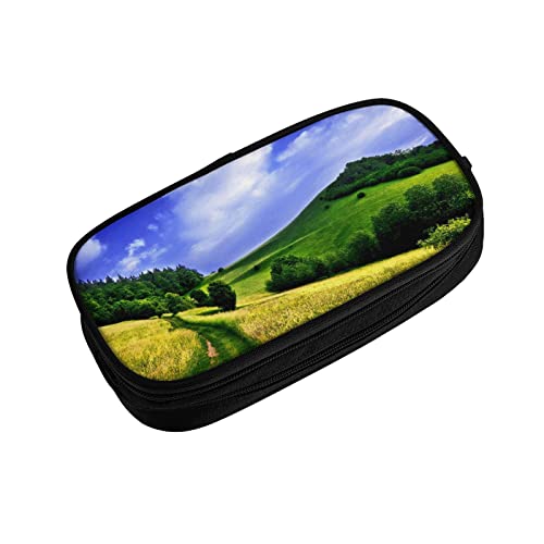 BAAROO Hills Landscape Path Sky - Estuche para lápices para niñas y niños, bolsa grande para lápices, organizador de papelería escolar, cosméticos, color, 5.0cm*10.5cm*20.5cm, Estuche para lápices