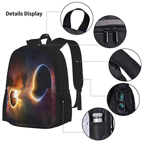 BAAROO Juego de 3 mochilas planeta en la Vía Láctea Nebulosa oscura Nube de gas Celestial Eclipse Solar Galaxy Theme Book Bag Travel Wor, color, 5.0cm*10.5cm*20.5cm, Estuche para lápices