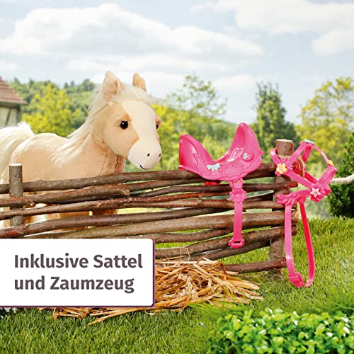 BABY born My Cute Horse - Juguete para niños - Fácil para Manos pequeñas - Promueve la empatía y Las Habilidades sociales - Edad: a Partir de 3 años - Incluye Silla de Montar, Brida y broches