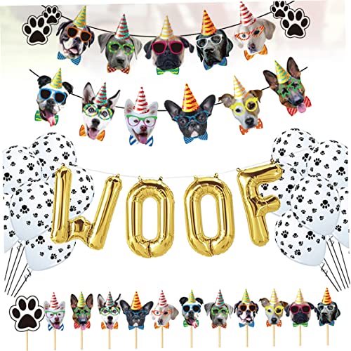 Baby Decor Infant Bunting Foto Banner Dog Cake Pick Baby Shower Party Bunting Dog Birthday Decorations Set Pet Pull The Flag Party Decor Perro Decoración De Fiesta De Cumpleaños