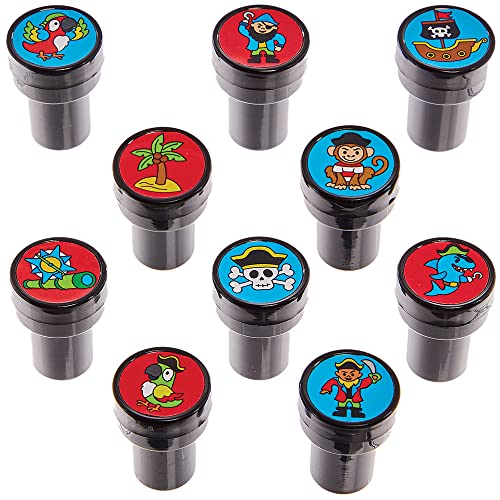 Baker Ross FX621 Sellos de piratas - Pack de 10, Sellos para manualidades infantiles