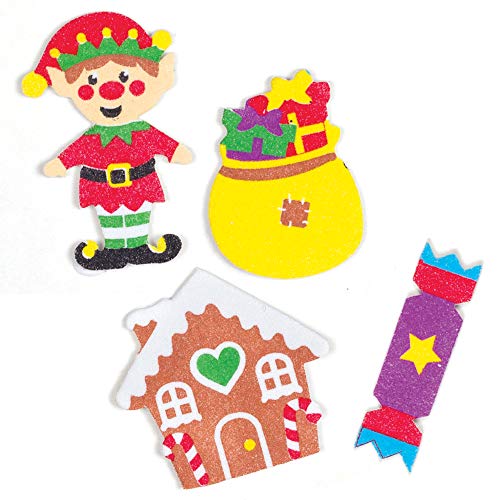 Baker Ross Pegatinas de espuma navideñas (Pack de 120) para manualidades navideñas infantiles