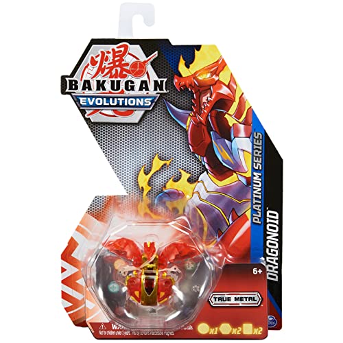 BAKUGAN Evolutions' Platinum Series DRAGONOID-Pelota con núcleo de Metal para Mayor Fuerza de penetración, Color Rojo/Dorado, Medium (Spin Master 6063485)