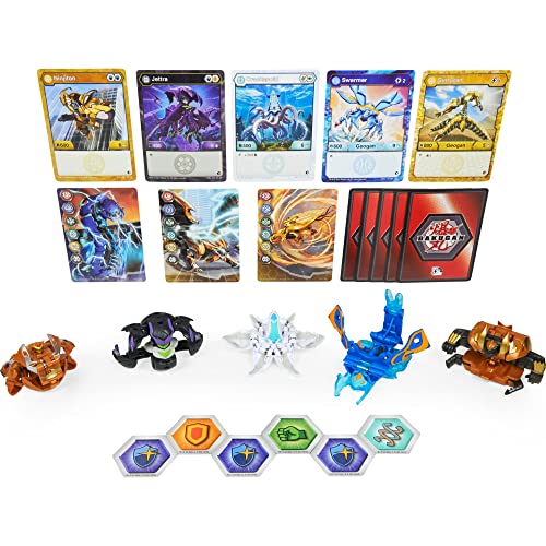 Bakugan Geogan Rising Brawler paquete de 5, exclusivo Surturan y Swarmer Geogan y 3 figuras de acción coleccionables