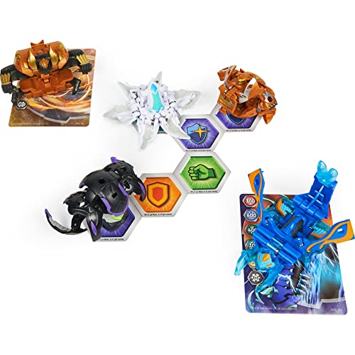 Bakugan Geogan Rising Brawler paquete de 5, exclusivo Surturan y Swarmer Geogan y 3 figuras de acción coleccionables