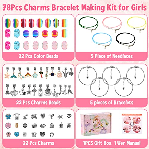 Ballery Juego de Pulseras de Abalorios, Kit para Hacer Pulseras Niñas, Regalo de niña Kit Artesanía DIY Pulsera para Niñas Regalo para Año 6 7 8 9 10 11 12 13 años