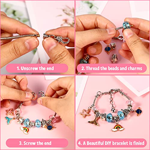 Ballery Juego de Pulseras de Abalorios, Kit para Hacer Pulseras Niñas, Regalo de niña Kit Artesanía DIY Pulsera para Niñas Regalo para Año 6 7 8 9 10 11 12 13 años