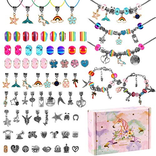 Ballery Juego de Pulseras de Abalorios, Kit para Hacer Pulseras Niñas, Regalo de niña Kit Artesanía DIY Pulsera para Niñas Regalo para Año 6 7 8 9 10 11 12 13 años