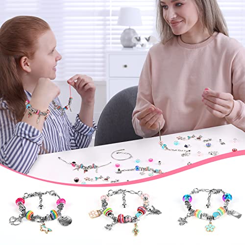 Ballery Juego de Pulseras de Abalorios, Kit para Hacer Pulseras Niñas, Regalo de niña Kit Artesanía DIY Pulsera para Niñas Regalo para Año 6 7 8 9 10 11 12 13 años