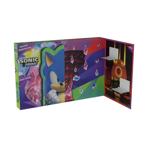 Bandai Calendario de Adviento Sonic Prime | Calendario de Adviento para niños Sonic The Hedgehog 2023 con calcomanías de figuras y más basado en la serie Sonic Prime Netflix | Los juguetes sónicos son
