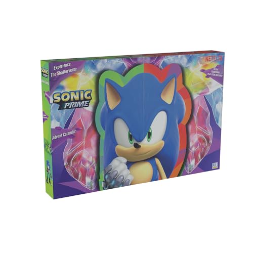 Bandai Calendario de Adviento Sonic Prime | Calendario de Adviento para niños Sonic The Hedgehog 2023 con calcomanías de figuras y más basado en la serie Sonic Prime Netflix | Los juguetes sónicos son