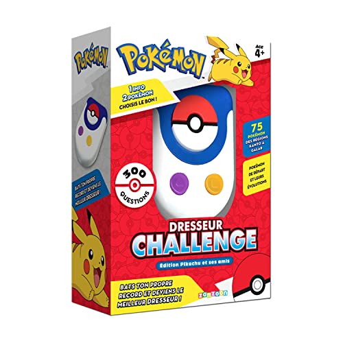 BANDAI Entrenador Challenge-Quizz Juego Interactivo, sin Pantalla, en el Universo Pokémon-Habla francés-ZZ22125, ZZ22125