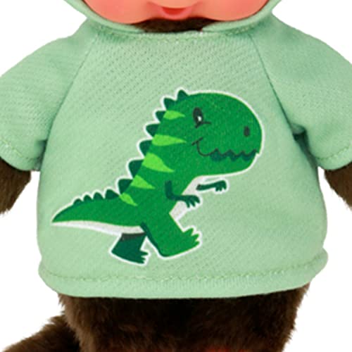 BANDAI - Monchhichi - Peluche Monchhichi Dinosaurio - Peluche icónico de los años 80 - Peluche Todo Douce 20 cm para niños y Adultos - SE242177