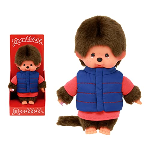 Bandai – Monchhichi – Peluche Monchhichi – Peluche icónico de los años 80 – Peluche Suave 20 cm para niños y Adultos – SE233878