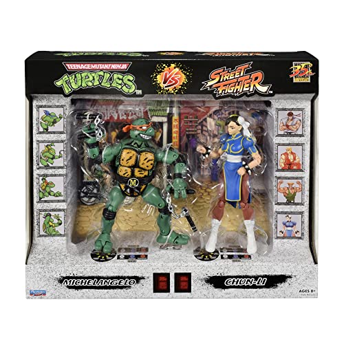 Bandai - Multipack Tortugas Ninja y Street Fighter - Mike vs Chun Li Multicolor P81252