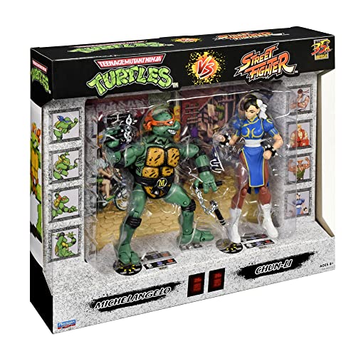 Bandai - Multipack Tortugas Ninja y Street Fighter - Mike vs Chun Li Multicolor P81252