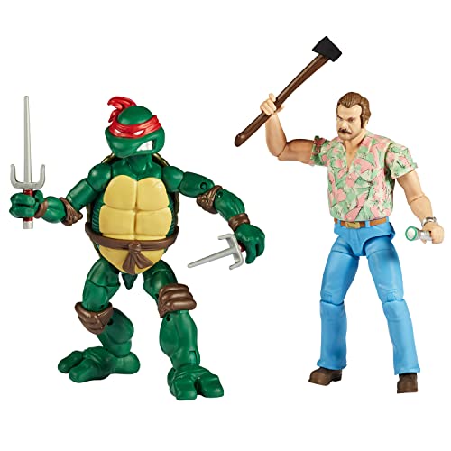 BANDAI Paquete de 2 Figuras de acción Raphael Vs Stranger Things Hopper de Las Tortugas Ninja Mutantes Adolescentes | 6 Pulgadas y Tortuga con articulación, P81192 | Multicolor