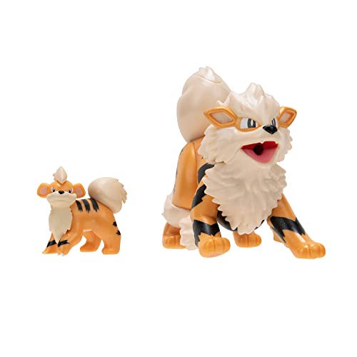 BANDAI - Pokémon - Pack de evolución caninos y arcaninos - Figura caninos de 5 cm + Figura arcanina 10 cm - Figuras Pokémon con Acabado Especial - JW2804