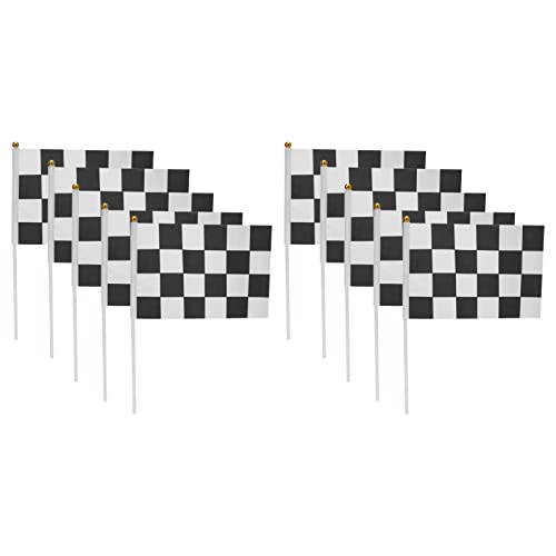 Banderas de Carreras, Bandera a Cuadros Reutilizable Que No Destiñe, Lavable en Blanco y Negro para Eventos Deportivos de Carreras de Coches de Control Remoto, Fiesta en Casa