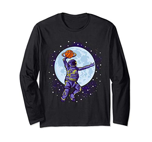 Basketball Astronaut Slam Dunk Space Moon Science Sport Gift Manga Larga