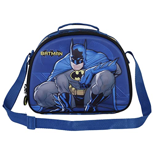 Batman Night-Bolsa Portamerienda 3D, Azul, 25.5 x 20 cm