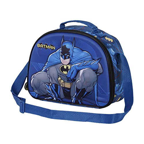 Batman Night-Bolsa Portamerienda 3D, Azul, 25.5 x 20 cm