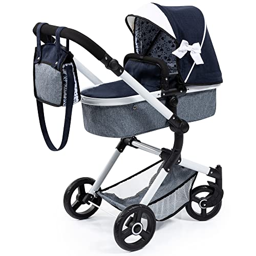 Bayer Design 18481AB Cochecito para muñecas Neo Vario, Carrito, Bolsa, Convertible, Plegable, Ajustable