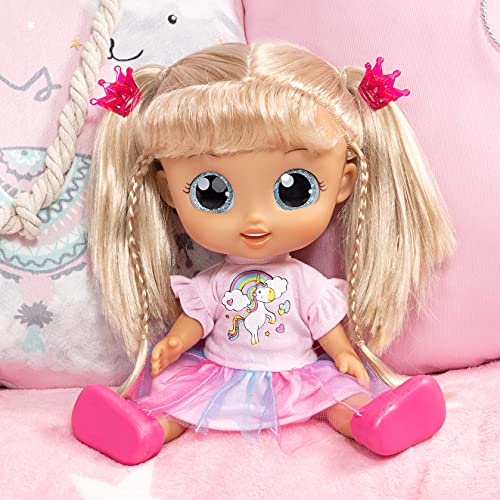 Bayer Design Muñeca City Girl con Pelo Largo para peinar, interactiva, da Besos y ríe con Accesorios, muñeco Funcional