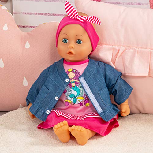 Bayer Design- Ropa 33 a 38 cm, Accesorios para muñeca, Vestido, Chaqueta y Cinta para el Pelo, Traje, Juego con la Sirena, Color rosa, azul (83882AA) , color/modelo surtido