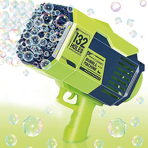 Bazooka Bubble® Verde | Máquina de Pompas de Jabón | Juguete Cohete Automático con 69 Agujeros | Juego al Aire Libre para Niños y Adultos | Juego de Agua 100% Divertido | Verano | OriginalCup