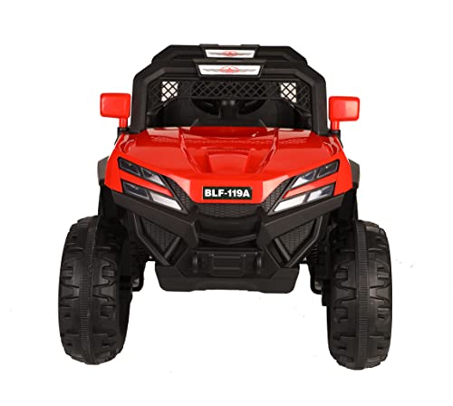 BC BABY COCHES - Coche Eléctrico para Niños Buggy Maverick, con 4 Motores de 25W, Control Remoto, Suspensión y Equipo de Audio/Vehículo Infantil de 12V con Sistema de balanceo. (Rojo)