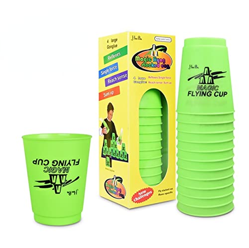 BEAUXI Speed Cups Juego 12 Tazas, Juego de Entrenamiento de Velocidad, Juguete para competición, Vasos Apilables Deforman Fácilmente (Azul)