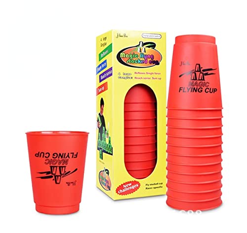 BEAUXI Speed Cups Juego 12 Tazas, Juego de Entrenamiento de Velocidad, Juguete para competición, Vasos Apilables Deforman Fácilmente (Azul)