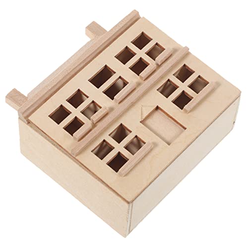 Beavorty Muebles De Casa De Muñecas Mini Villa Paisajística Accesorios Mini Casa De Muñecas Casa De Muñecas para Jugar a Fingir Decoración De Villa De Mesa De Madera Pintura Niño Miniatura