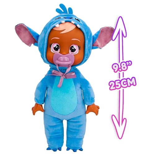 Bebés Llorones Tiny Cuddles Disney Stitch, Muñeca Suave y Blanda 25 cm, Llora Lagrimas de Verdad Incluye Pijama Disney, Juguete para niños y niñas +18 Meses